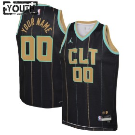 Camiseta Niños NBA Charlotte Hornets Personalizadas 2022-23 Jordan City Edition Negro Swingman
